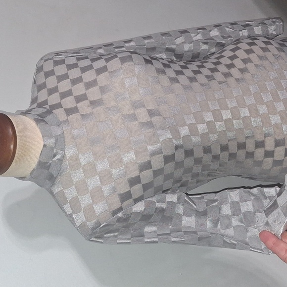 Fashion Nova /Silver Checkmate Checkered Maxi Dress- W Sz Medium - Picture 4 of 9